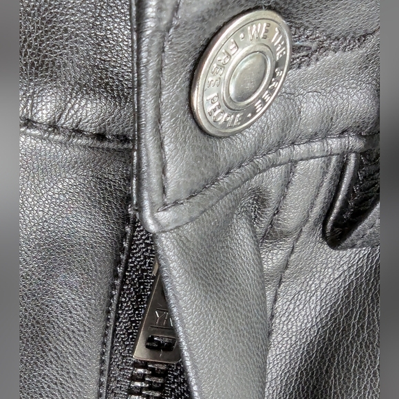Free People Vegan Leather High Waisted Seamed Skinny Pant Black Women's Sz 29 - Picture 9 of 13